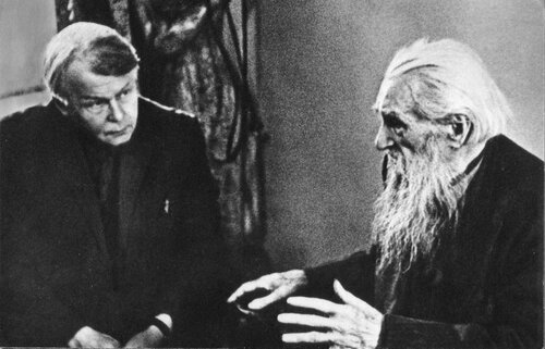 А. Таврдовский и скульптор С. Коненков, 1968 г.