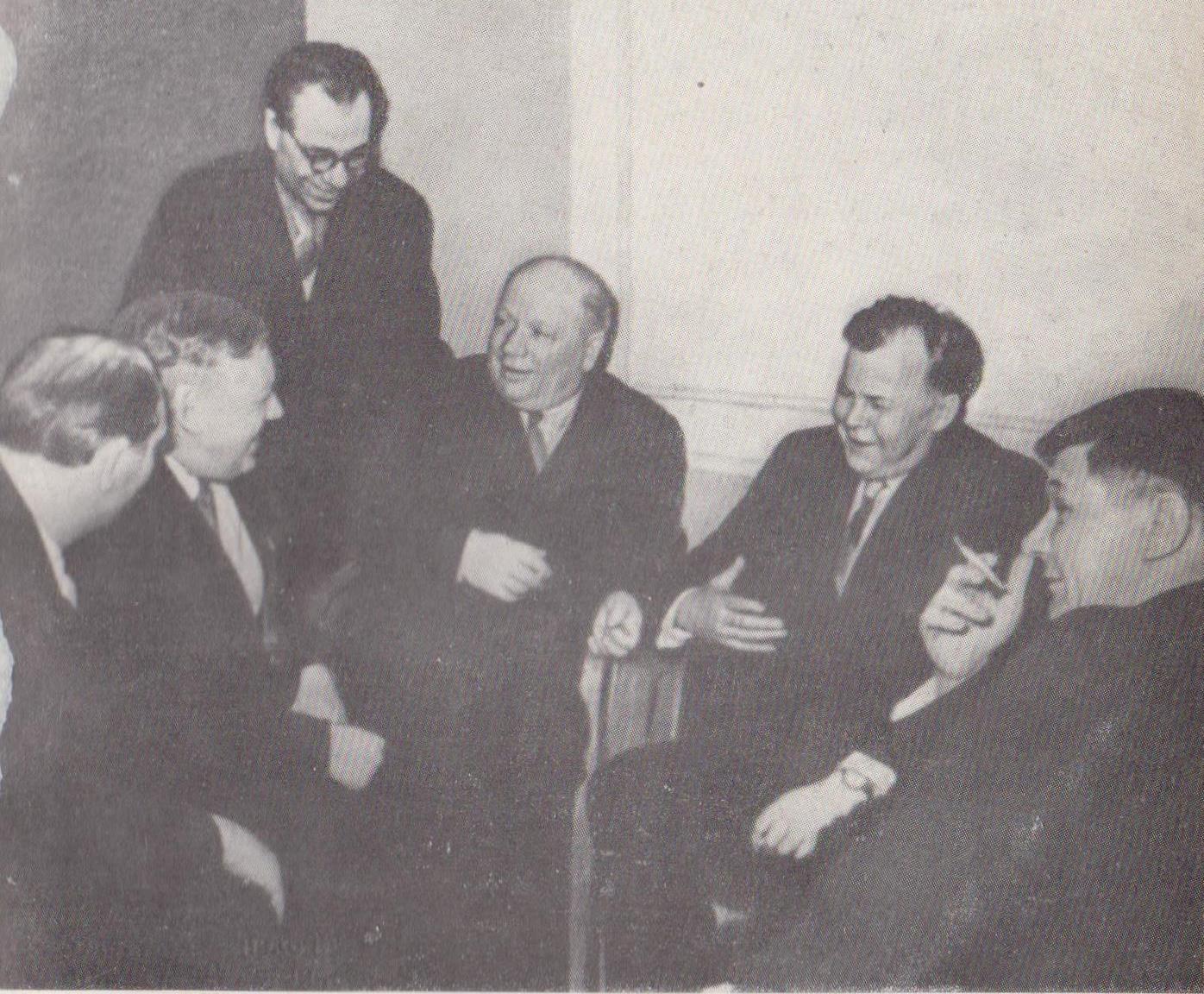 Л. Соболев, Н. Рыленков, А. Прокофьев, А. Твардовский, В. Овечкин. 60-е гг.