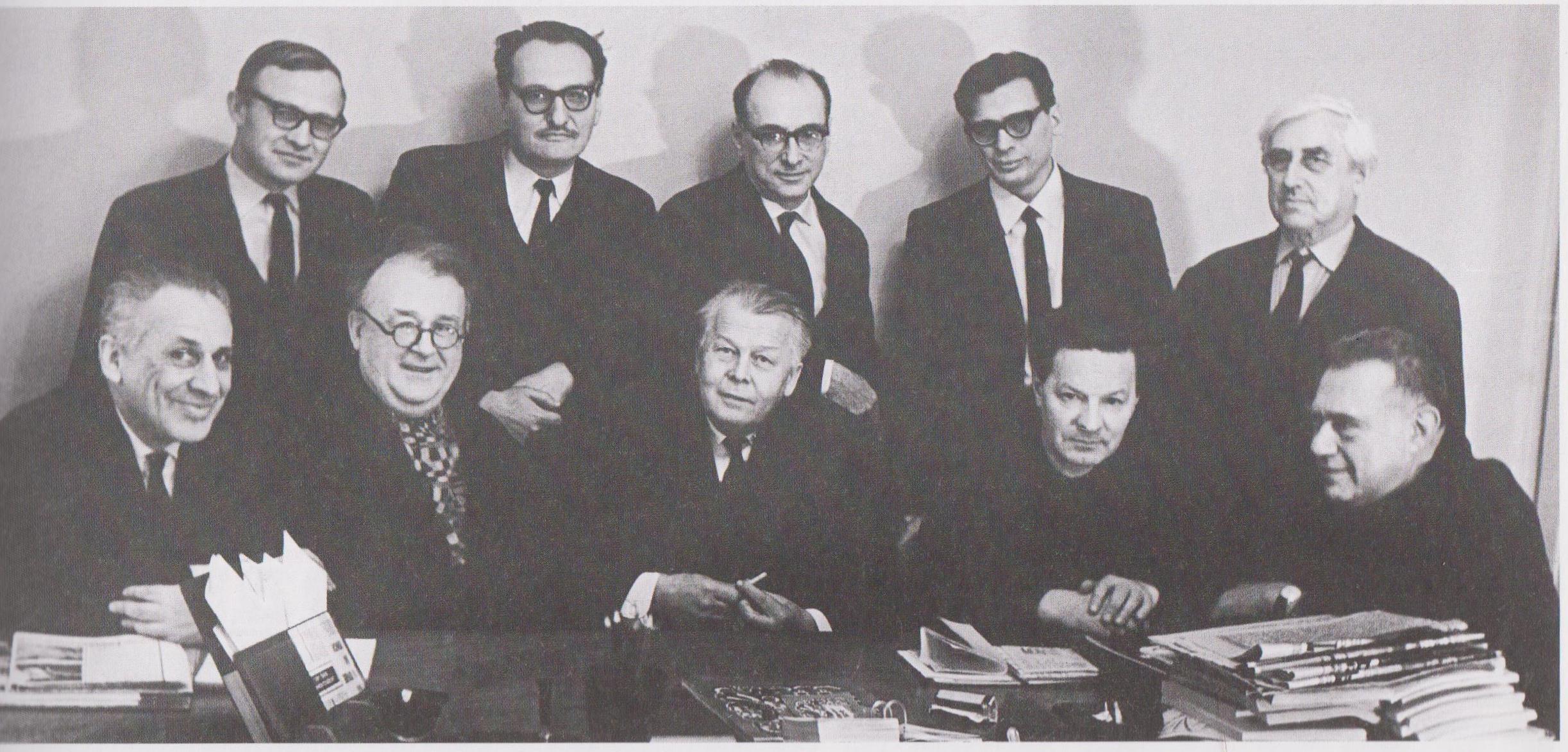 А. Твардовский с редколлегией журнала "Новый мир", 1970 г.